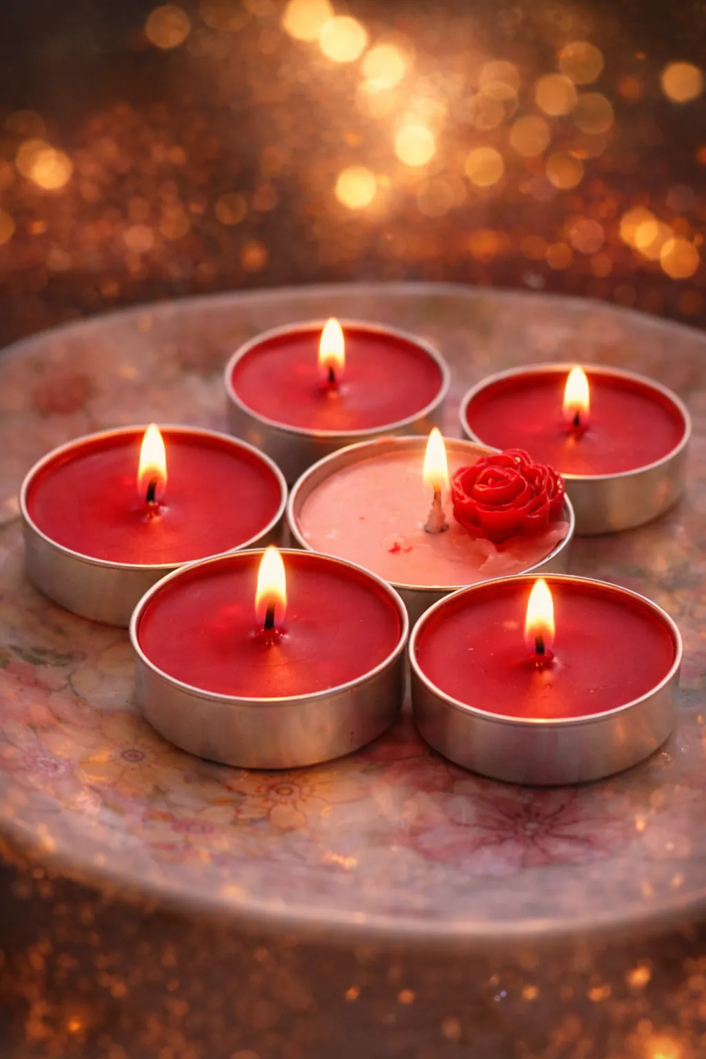 Rose FragranceTea Candle - Handmade Craft by SuOly Craft